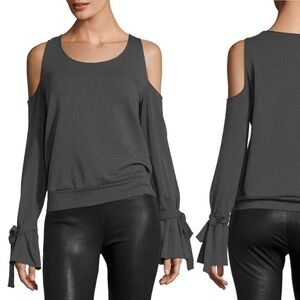 Bailey 44 Cold Shoulder Tie-cuffs Sweatshirt